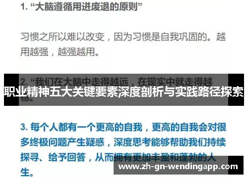 职业精神五大关键要素深度剖析与实践路径探索 职业精神五大关键要素深度剖析与实践路径探索