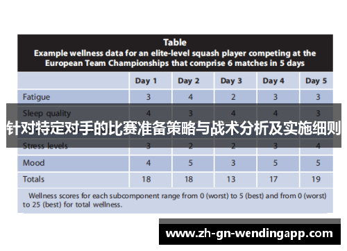 针对特定对手的比赛准备策略与战术分析及实施细则